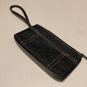 Wristlet black jacquard fabric